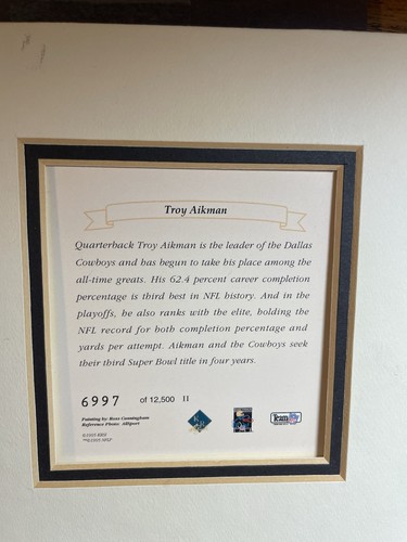 Troy Aikman Print by Ross Cunningham (11”X14”) - Picture 2 of 4