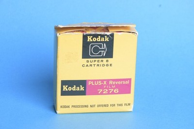 Kodak Plus-X Reversal Film 7276 Super 8 Cartridge 50ft (15m) PXR 464, abgelaufen