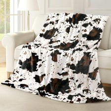Cow Print Blanket Ultra Soft Flannel Throw Blanket for Couch Bed, Cute Cozy L...