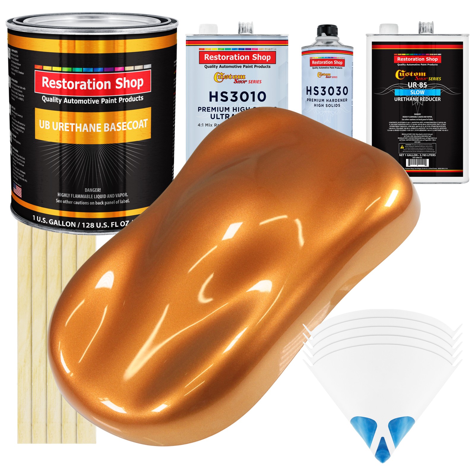 Sunburst Orange Metallic Gallon Urethane Basecoat Clearcoat Auto Paint Slow Kit