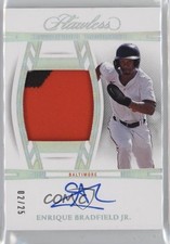 2024 Panini Flawless Draft 2/25 Enrique Bradfield Jr #DPA-EBJ Patch Auto 1co7