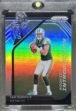 SAM DARNOLD ROOKIE RARE HOLO INSERT REFRACTOR PRIZM SPORTS CARD JETS SEAHAWKS RC. rookie card picture