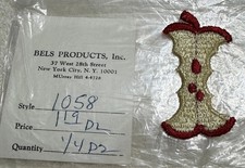 Vtg Apple Core Patch Appliqu  Original Retro Novelty 1970  s Bels Products NY