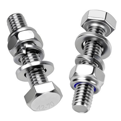 M10x40 mm Sechskantschrauben Set   10 Stk Edelstahl mit Selbstsichernden Muttern