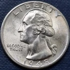 1945 D Washington Quarter 25c Silver BU UNC GEM Brilliant Uncirculated #97174