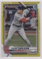 2021 Bowman Chrome Yellow Refractor 45/75 Dylan Carlson #45 09br