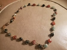 Vintage Multi-Edelstein Halskette mit Trommel...