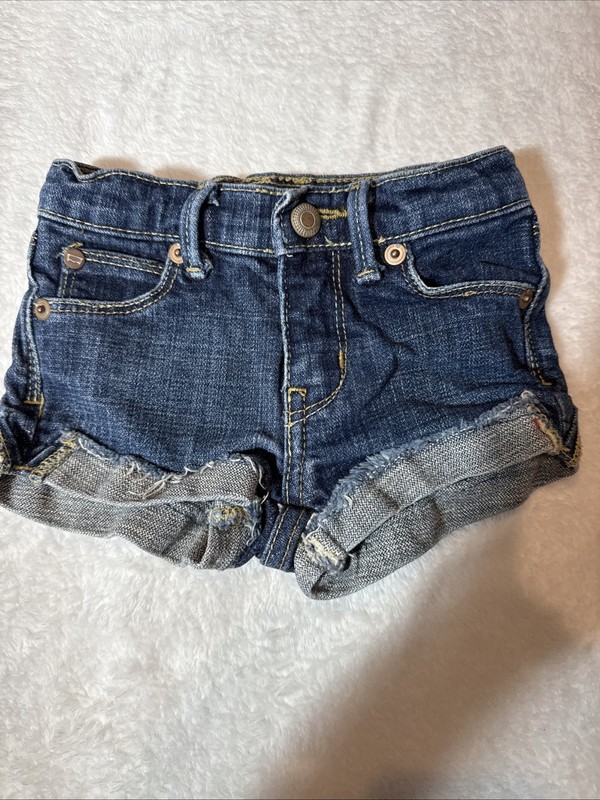 Levi's Girl's Denim Jean Shorts Size 2T With Adjustable Waist (2160)