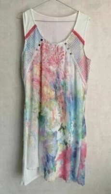 Fließendes Kleid mehrfarbig Polyester gefüttert Gr.40 (2204065)