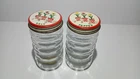 Vintage Anchor Hocking Fire King Clear Glass Salt & Pepper Shakers W/Tulip Lids