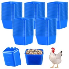 50 Pcs Cage Cups Chicken Feeder Cups 16 oz Hanging Bird Food Water Bowl Bunny...