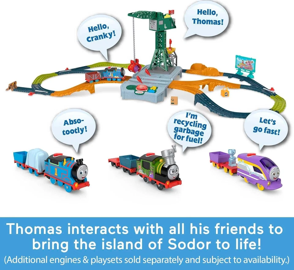 Thomas & Friends Talking Thomas 机动火车引擎 带声音 + 货物 全新 — 第 4/4 张图片