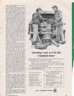 Magazine Ad - 1956 - AT&T / Bell System - Ready at the Lake