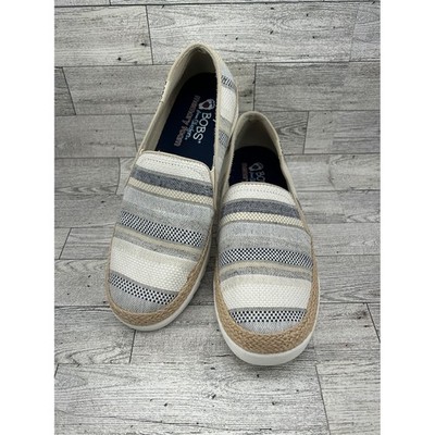BOBS from Skechers Memory Foam Striped Espadrille Flats Women US 8 EU 38
