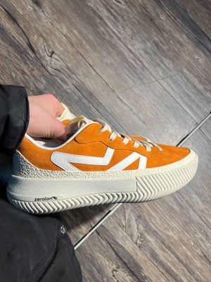 Brandblack Model 2125 Sneakers Men 9 Orange Leather Lace Up Streetwear