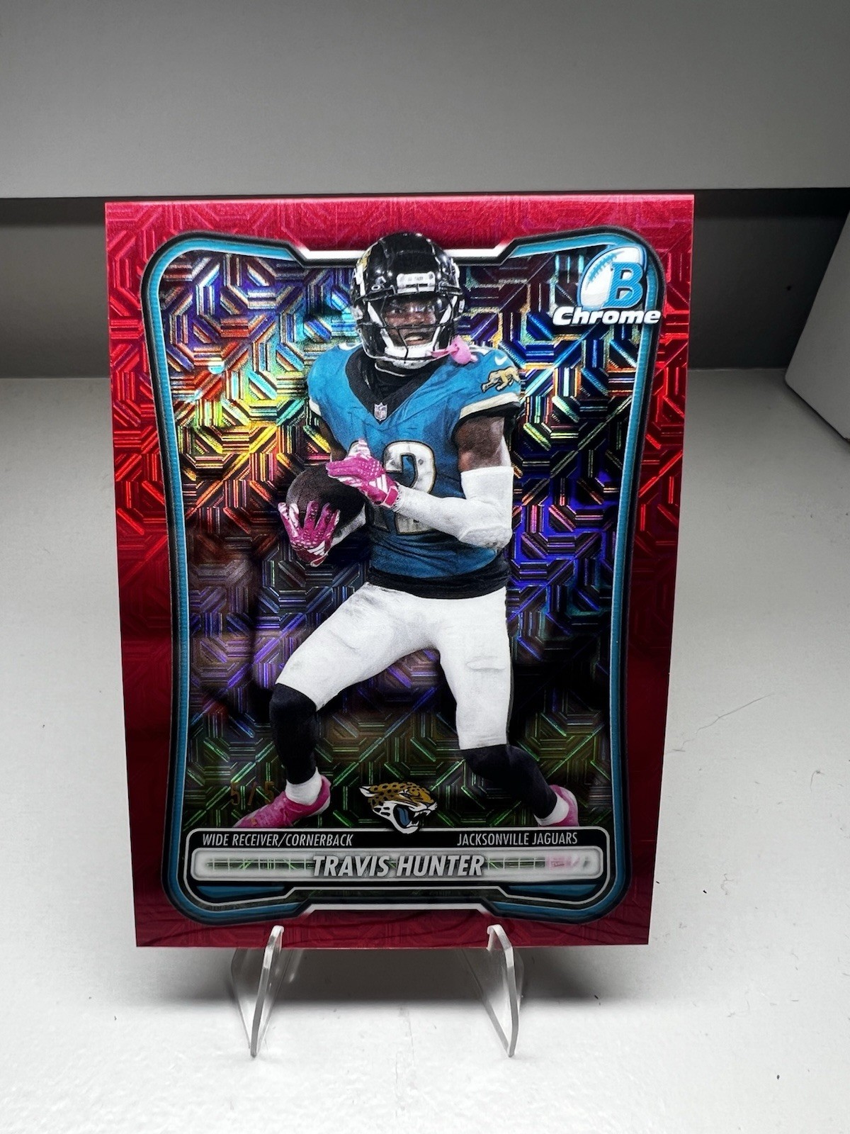 Topps 2026 Bowman Chrome BCV-48 Travis Hunter Red Mojo 5/5 BOOKEND