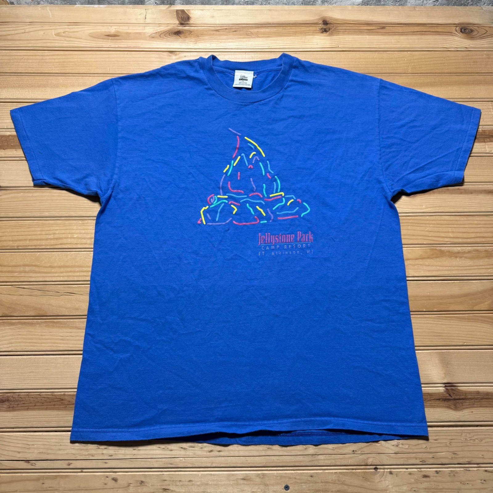 Vintage 80s 90s Jellystone Park Camp Resort Fort Atkinson WI T-Shirt USA Made XL
