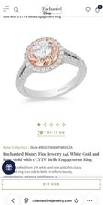 Disney Enchanted Fine Jewelry Belle Engagement Ring And Wedding Band Size 9