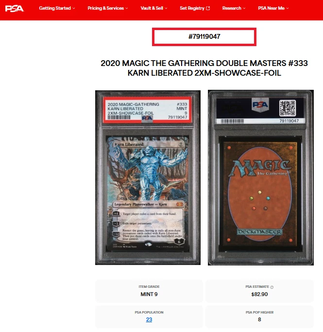 2020 MTG Magic the Gathering Double Masters Foil #333 Karn Liberated PSA 9 Mint - Image 3 of 3