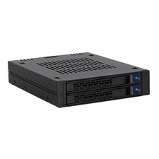 ICY DOCK 2 Bay 2.5 SAS/SATA HDD/SSD Mobile Rack for External 3.5 Bay Ex
