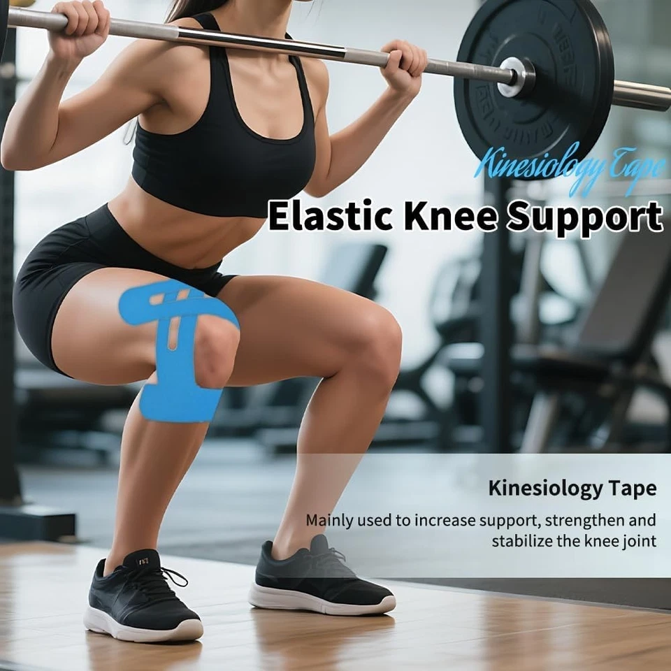 Cinta de kinesiología para rodillas, rodillas precortadas 12 piezas Foto 3 de 4