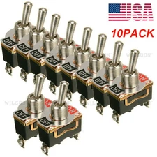 10 Set Waterproof Toggle Flick Switch 12V ON/OFF Car Dash Light Metal Mfubdoxzrl