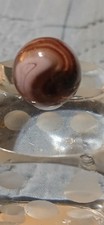 Swirl Glass Toy Marble, Brown/White, Glows Under UV/Blacklight, Machine Made