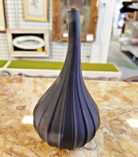 VASE Noir Mat RENZON STELLON pour SALVIATI MURANO Modele Drops Verre 12MAG 08/10