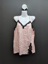 Victoria Secret Tease Satin Lace Trim Mini Slip Dress XXL Purest Pink