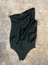 Cami NYC Darby One Shoulder Bodysuit Hunter Size S Retail