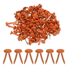 Brads for Paper Crafts, 150 Pcs Orange Metal Round Paper Fasteners, 16 mm