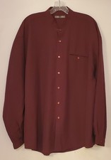 Mens Dress Shirt Size XL Designs By Policy Long sleeve Burgundy