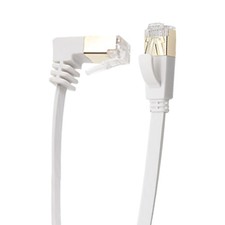 Cat6 Ethernet Cable 90 Degree Downward Right Angle Flat, Gigabit Internet 16FT