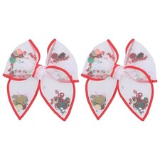 Christmas Bow for Girls Women 4in Red Elk Mesh Tulle Fable Hair Christmas -A