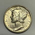 1936-S Mercury Silver Dime Choice AU+
