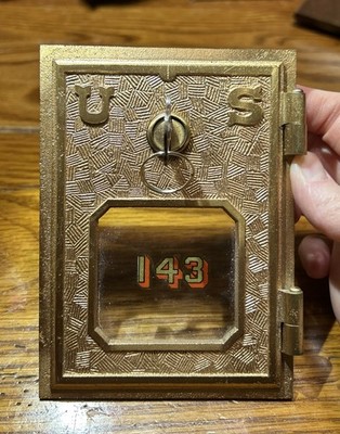 Eagle Lock Co Bronze Post Office Box Door With Original Key Circa Early 1900s
