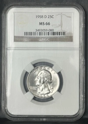 1958 D ** Washington Silver Quarter ** NGC MS66 **