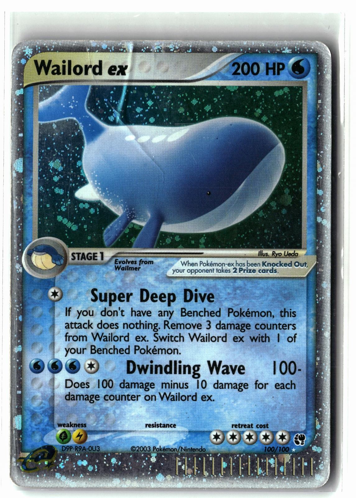 2003 Wailord ex ⭐️ 100/100 Holo EX Rare Sandstorm Pokemon HP