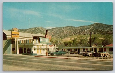 Vintage Park-Vue Motel Postcard Ely Nevada Best Western Retro Cars Mountains