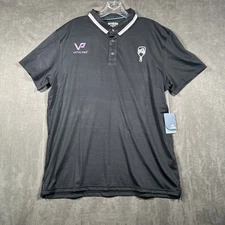 Amble Offshore Tipped Polo Vactic Pro Pickleball Shirt L Black Short Sleeve New