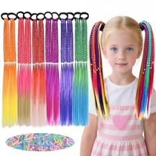 Colored Braids Hair Extensions with 12 Count (Pack of 1), 12PCS A Style 