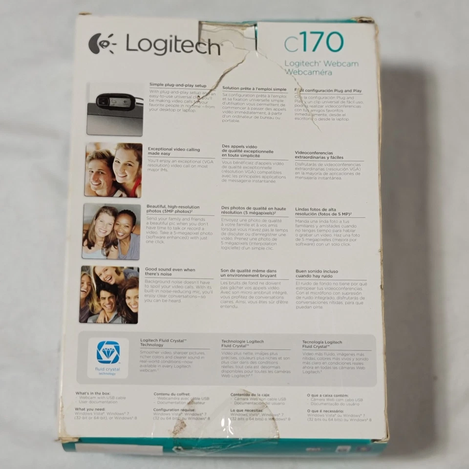 Logitech C170 Webcam 5MP USB 2.0 Pc Video Camera Windows - New And Sealed - Image 2 of 2