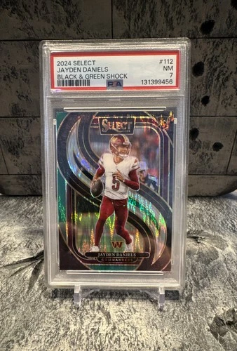 2024 Select - Premier Level Jayden Daniels #112 Black & Green Shock Prizm (RC)