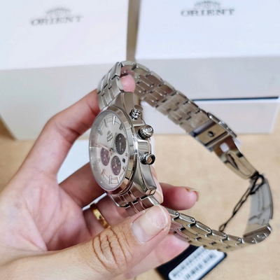 Orient Stretto Sapphire Crystal White Dial Chronograph Men's Watch