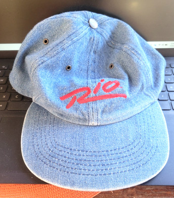 RIO HOTEL CASINO LAS VEGAS BLUE DENIM BASEBALL CAP ADJUSTABLE