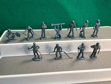 Vintage 1960's Marx Cape Canaveral Play Set Figures Lot of 11 in Metallic Blue