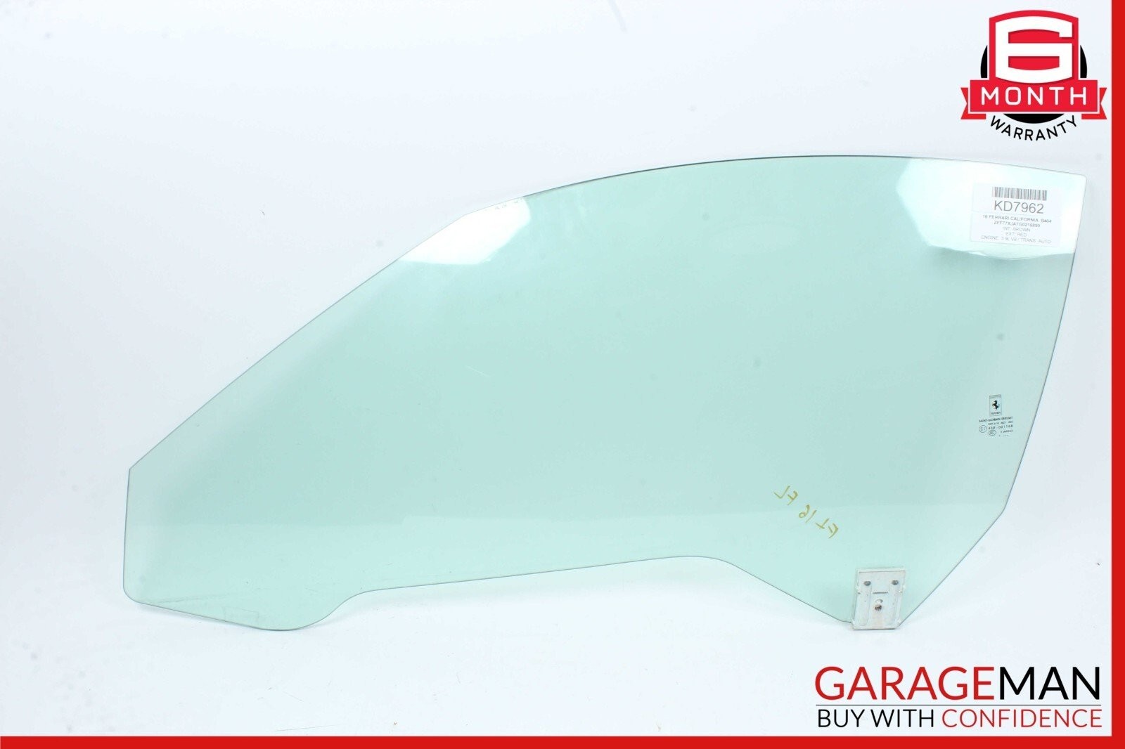 15-18 Ferrari California T Front Left Driver Side Door Window Glass OEM