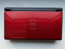 Nintendo DS Lite Handheld Crimson Red w/ slot cover - White screens Good Cond 