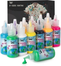 Mr. Pen- 3D Fabric Paint Set, 12 Colors, 0.67 oz, 12 Pack, Soft & Bright 