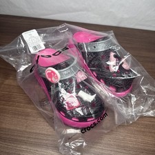 NEW Limited Edition Crocs X Barbie Crush Clog In Black Pink, Women s Size 7